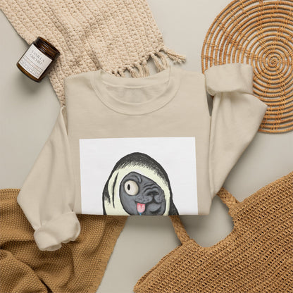 Cute Pug Wrapped in Blanket Sweatshirt