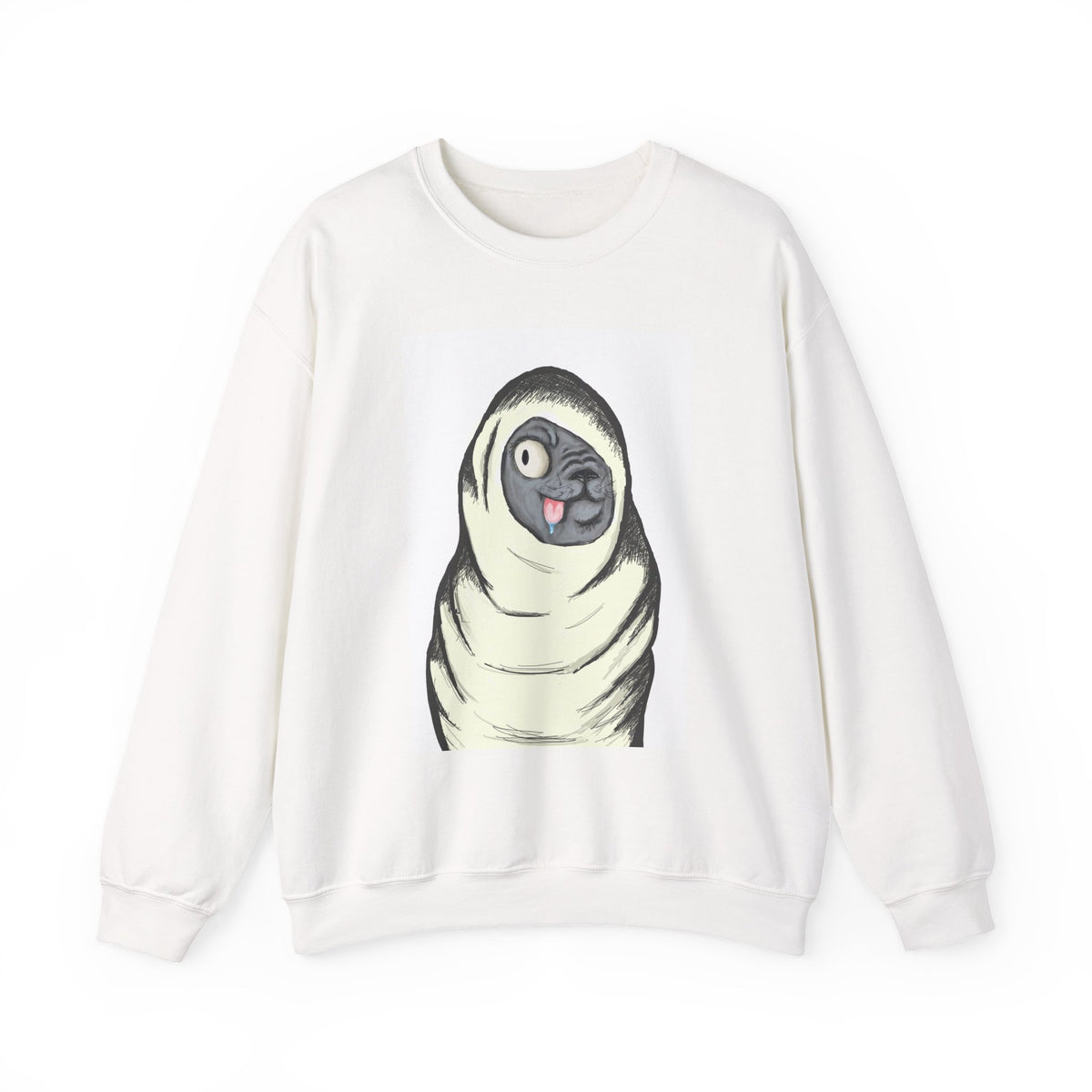 Cute Pug Wrapped in Blanket Sweatshirt