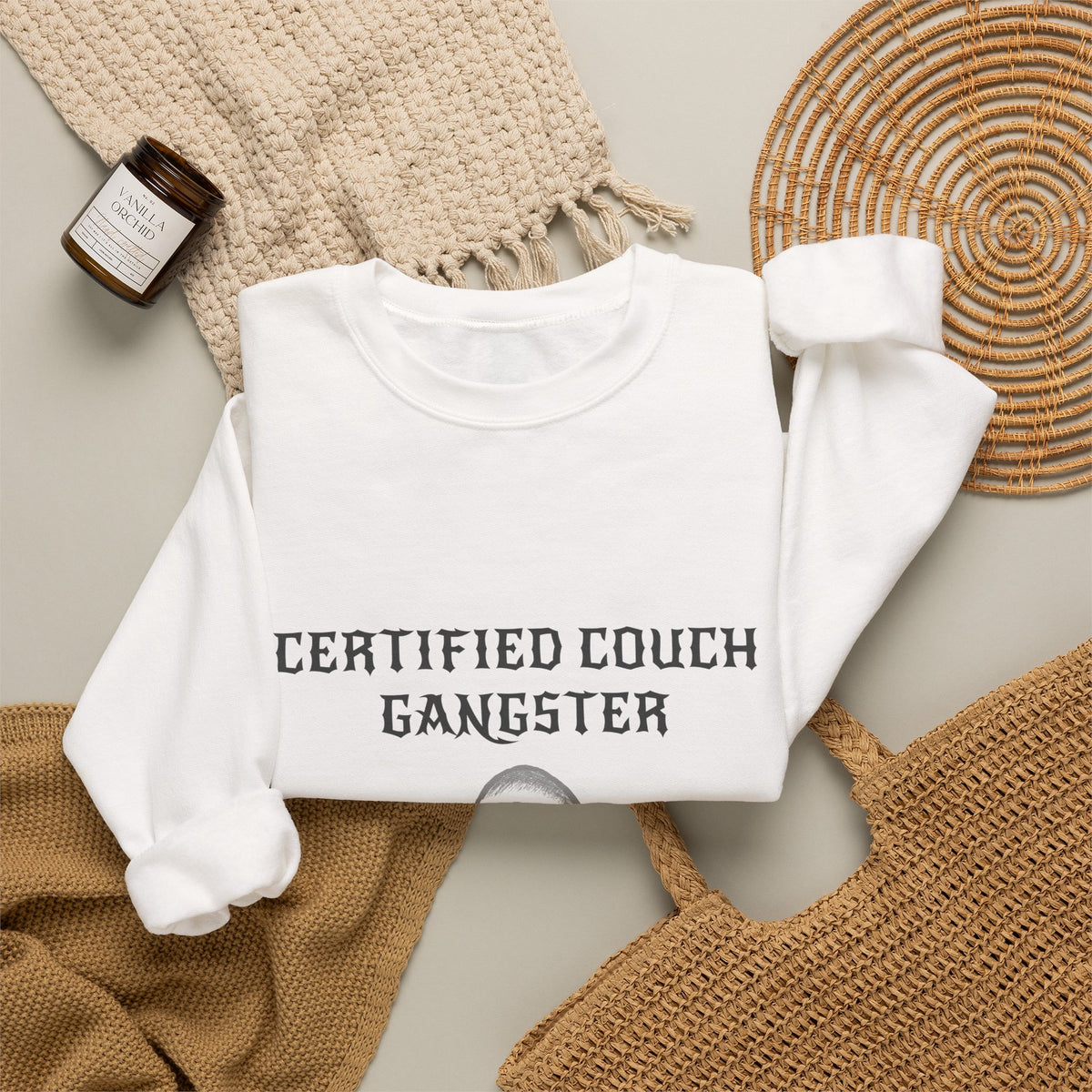 Certified Couch Gangster Pug Sweatshirt