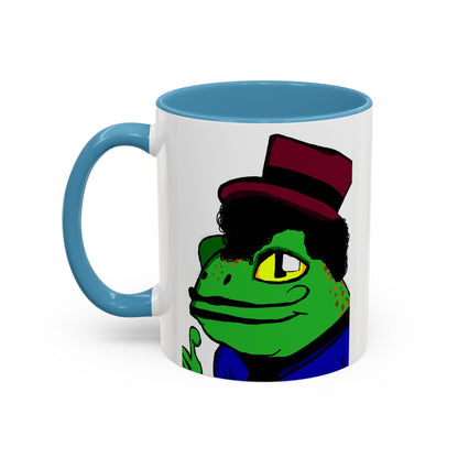 Distinguished Frog Gentleman Accent Coffee Mug