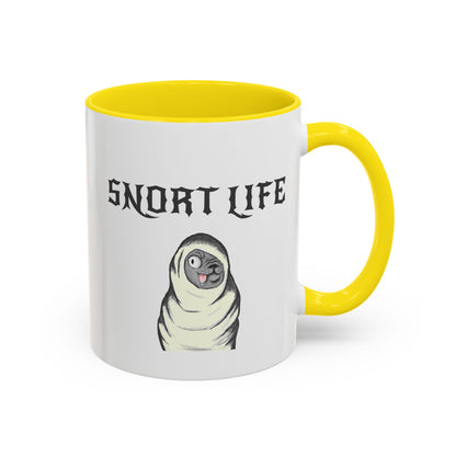 Snort Life Coffee Mug with Cute Pug Design