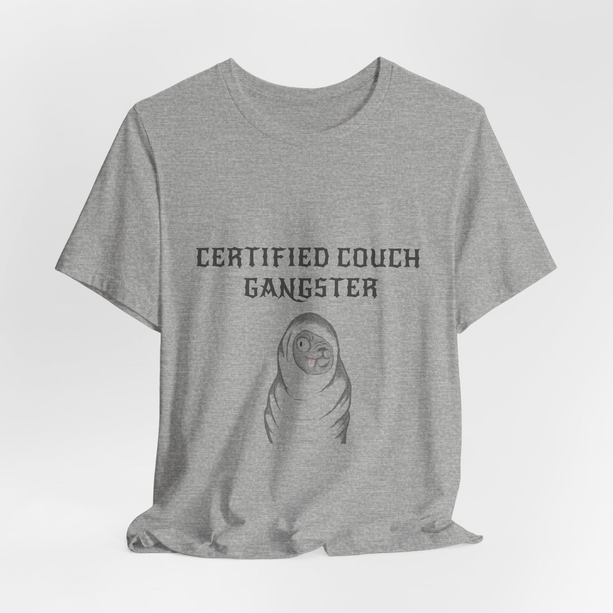 Certified Couch Gangster Pug Graphic T-Shirt