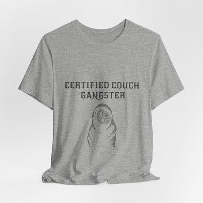 Certified Couch Gangster Pug Graphic T-Shirt
