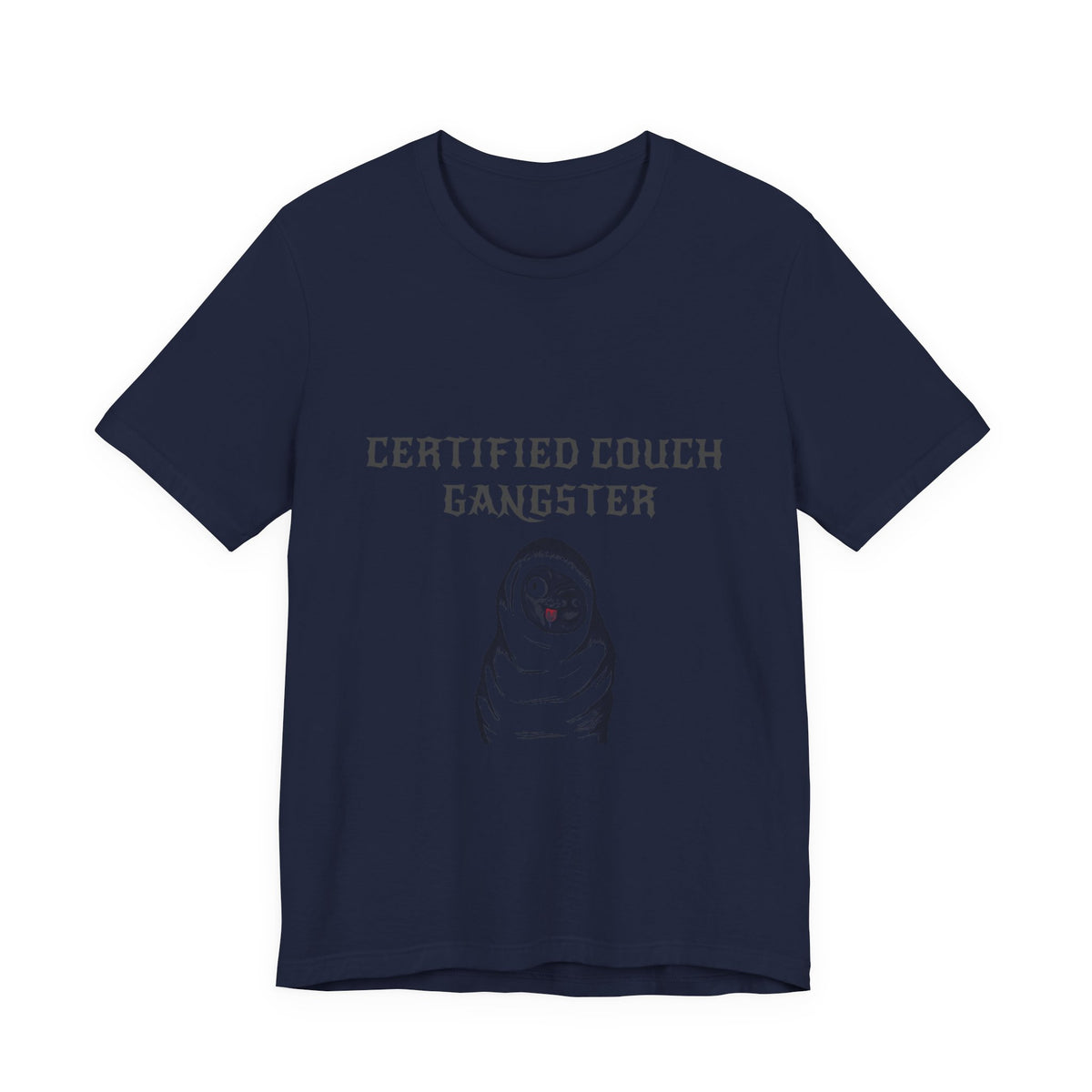 Certified Couch Gangster Pug Graphic T-Shirt