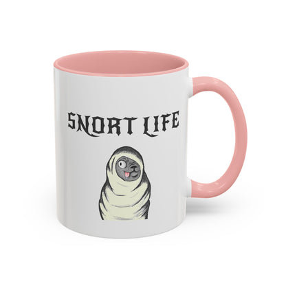 Snort Life Coffee Mug with Cute Pug Design