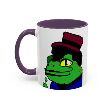 Distinguished Frog Gentleman Accent Coffee Mug