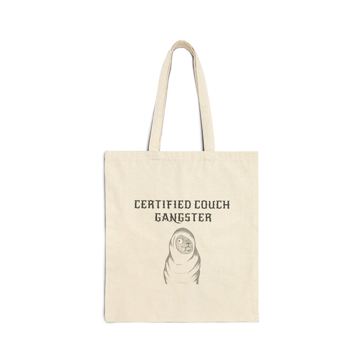 Certified Couch Gangster Pug Canvas Tote Bag