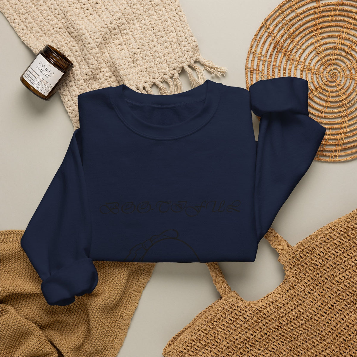 Ghostly “Boo-tiful” Halloween Crewneck Sweatshirt