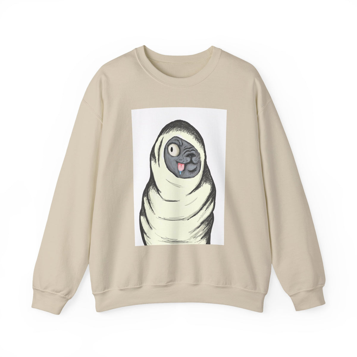 Cute Pug Wrapped in Blanket Sweatshirt