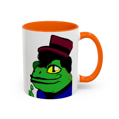 Distinguished Frog Gentleman Accent Coffee Mug