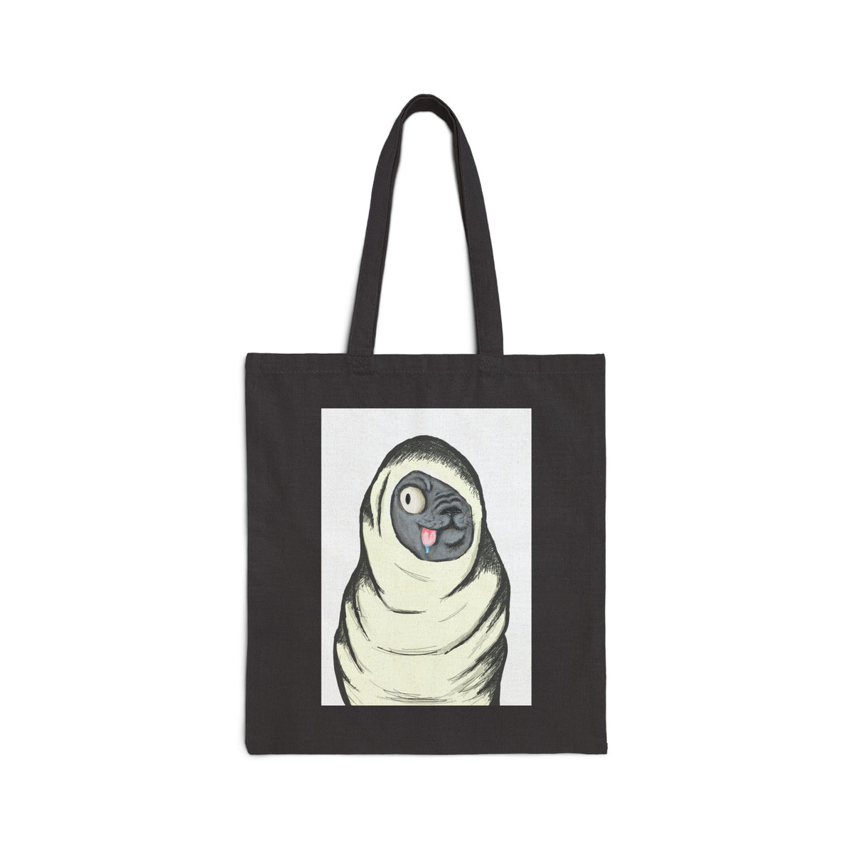 Cute Wrapped Pug Canvas Tote Bag