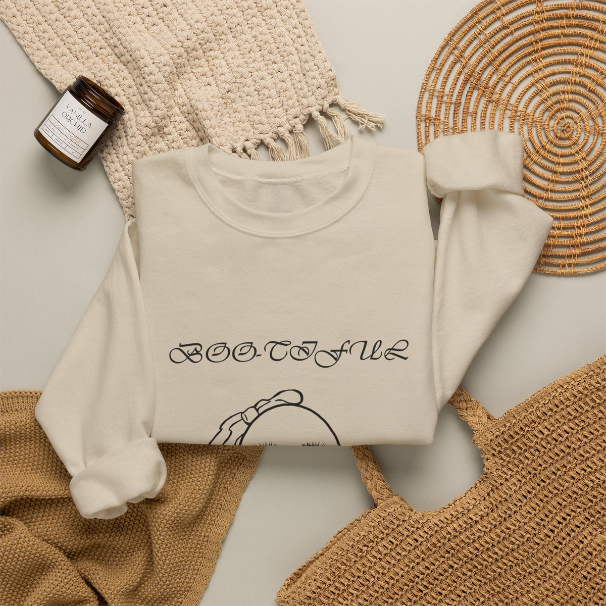Ghostly “Boo-tiful” Halloween Crewneck Sweatshirt