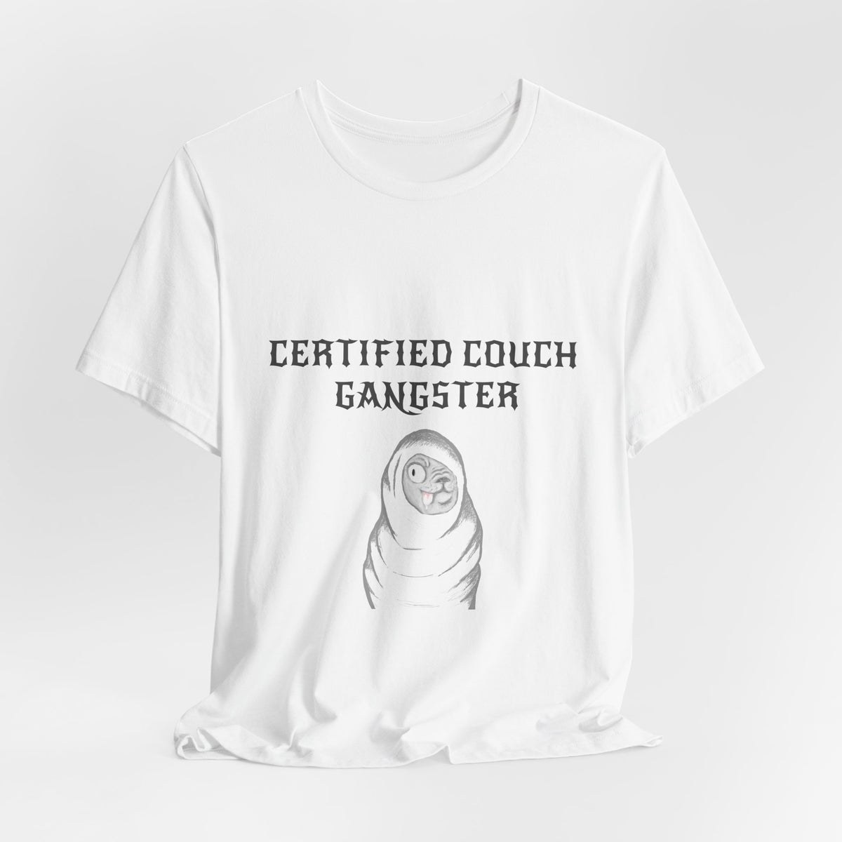 Certified Couch Gangster Pug Graphic T-Shirt