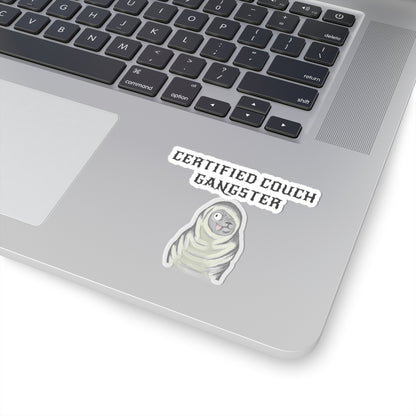 Certified Couch Gangster Pug Kiss-Cut Sticker