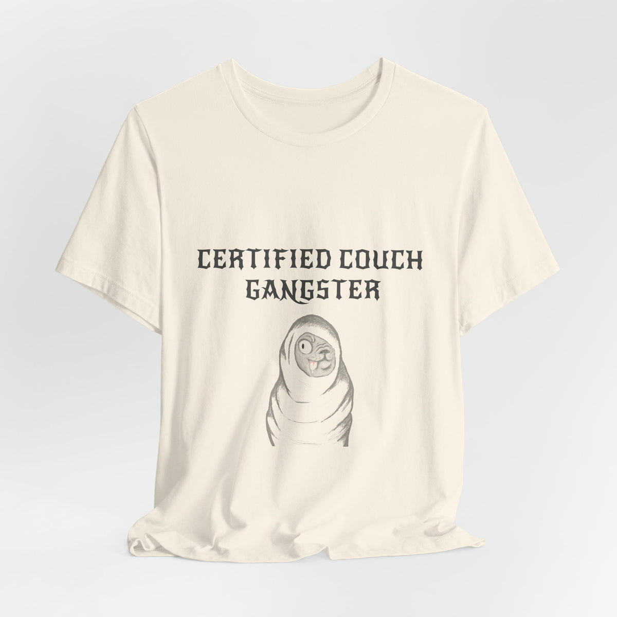 Certified Couch Gangster Pug Graphic T-Shirt