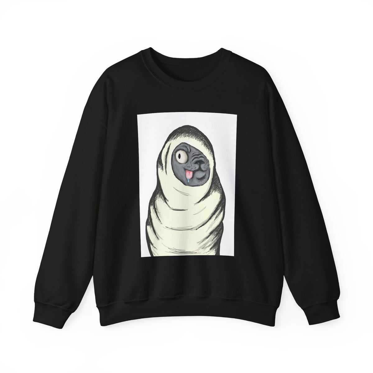 Cute Pug Wrapped in Blanket Sweatshirt
