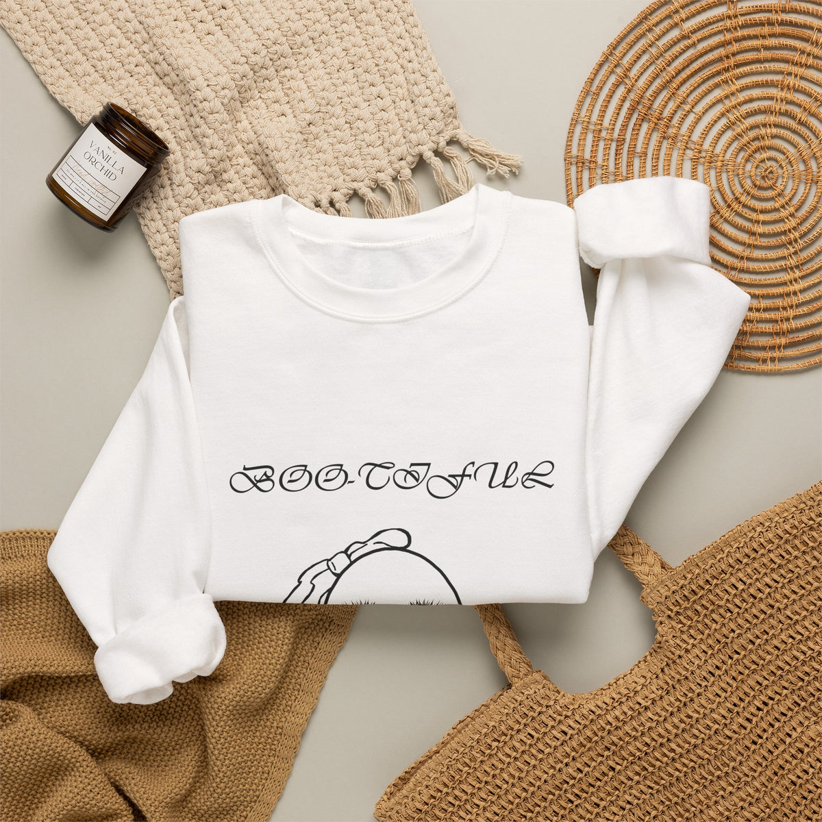 Ghostly “Boo-tiful” Halloween Crewneck Sweatshirt