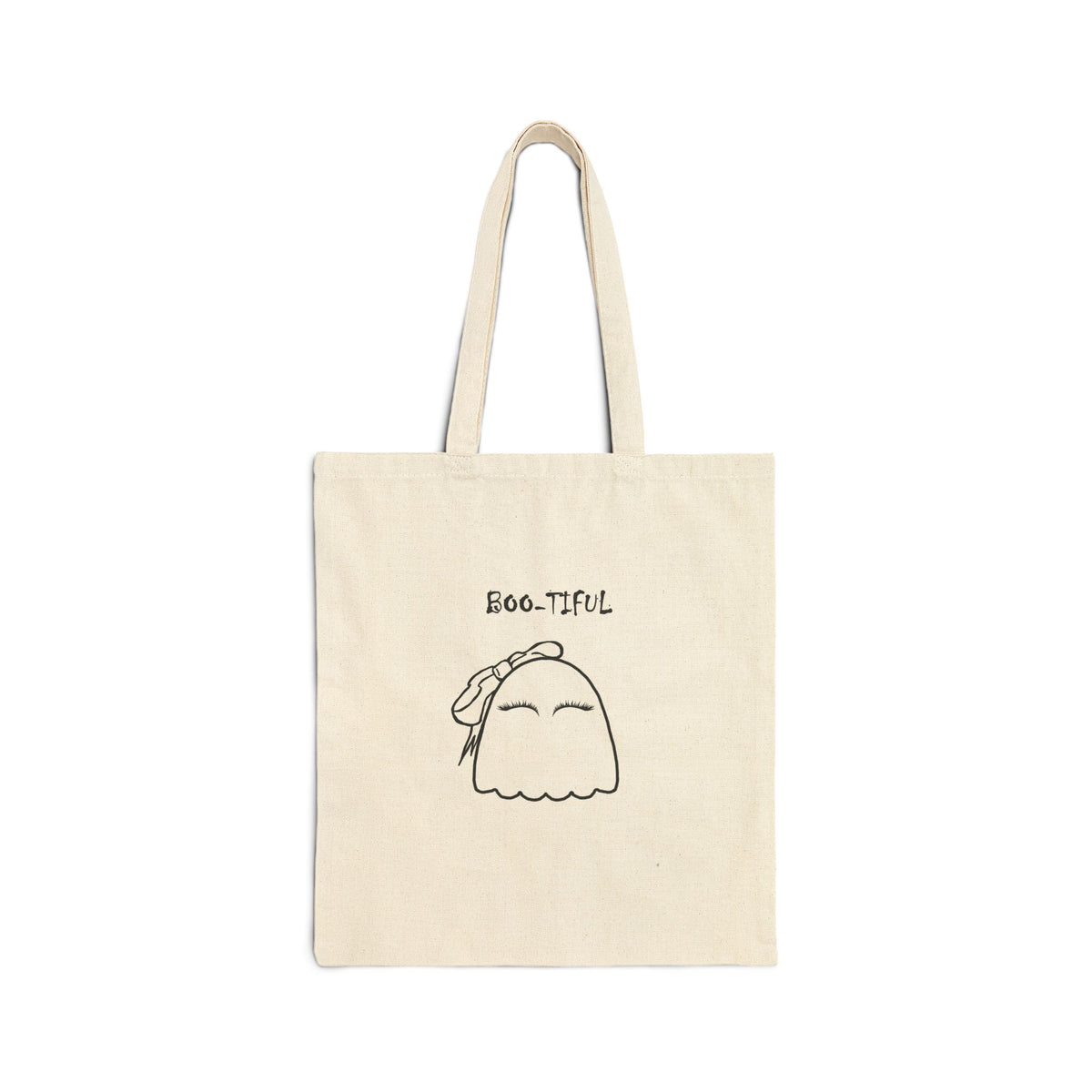 Boo-Tiful Ghost Halloween Cotton Canvas Tote Bag