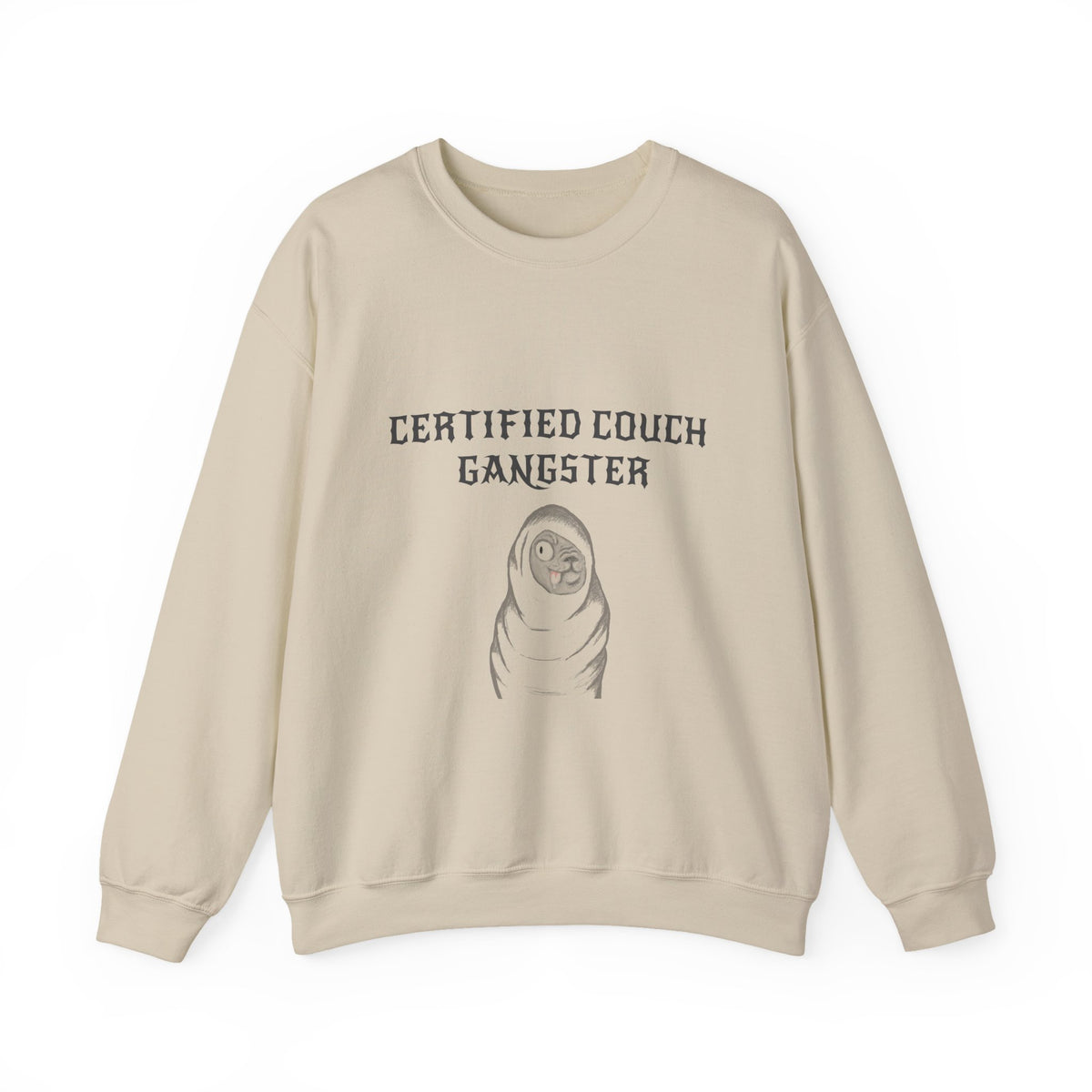 Certified Couch Gangster Pug Sweatshirt