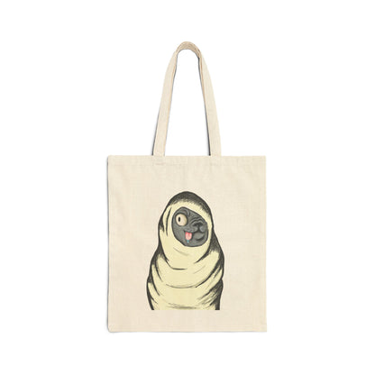 Cute Wrapped Pug Canvas Tote Bag