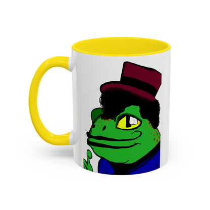 Distinguished Frog Gentleman Accent Coffee Mug