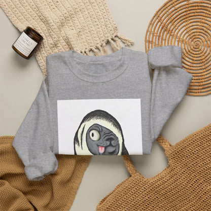 Cute Pug Wrapped in Blanket Sweatshirt