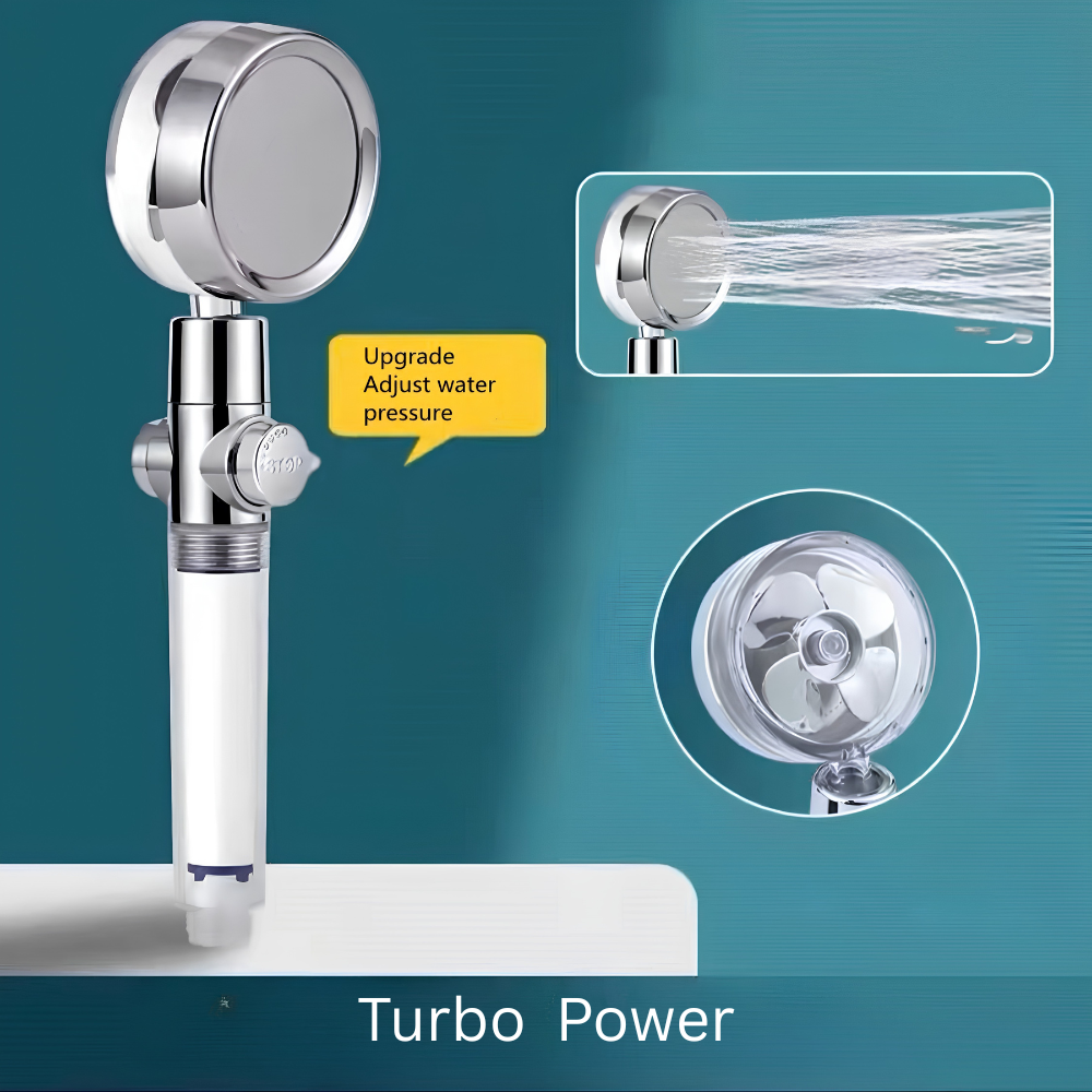 High-Pressure Filtered Shower Head – Turbo Fan, Water-Saving