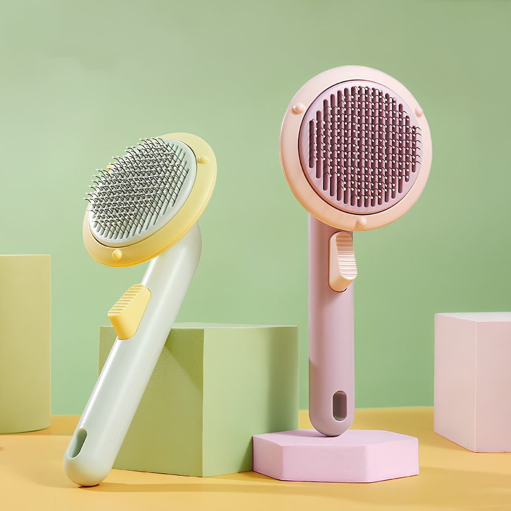 Self-Cleaning Pet Brush – One-Click Hair Removal for Cats & Dogs