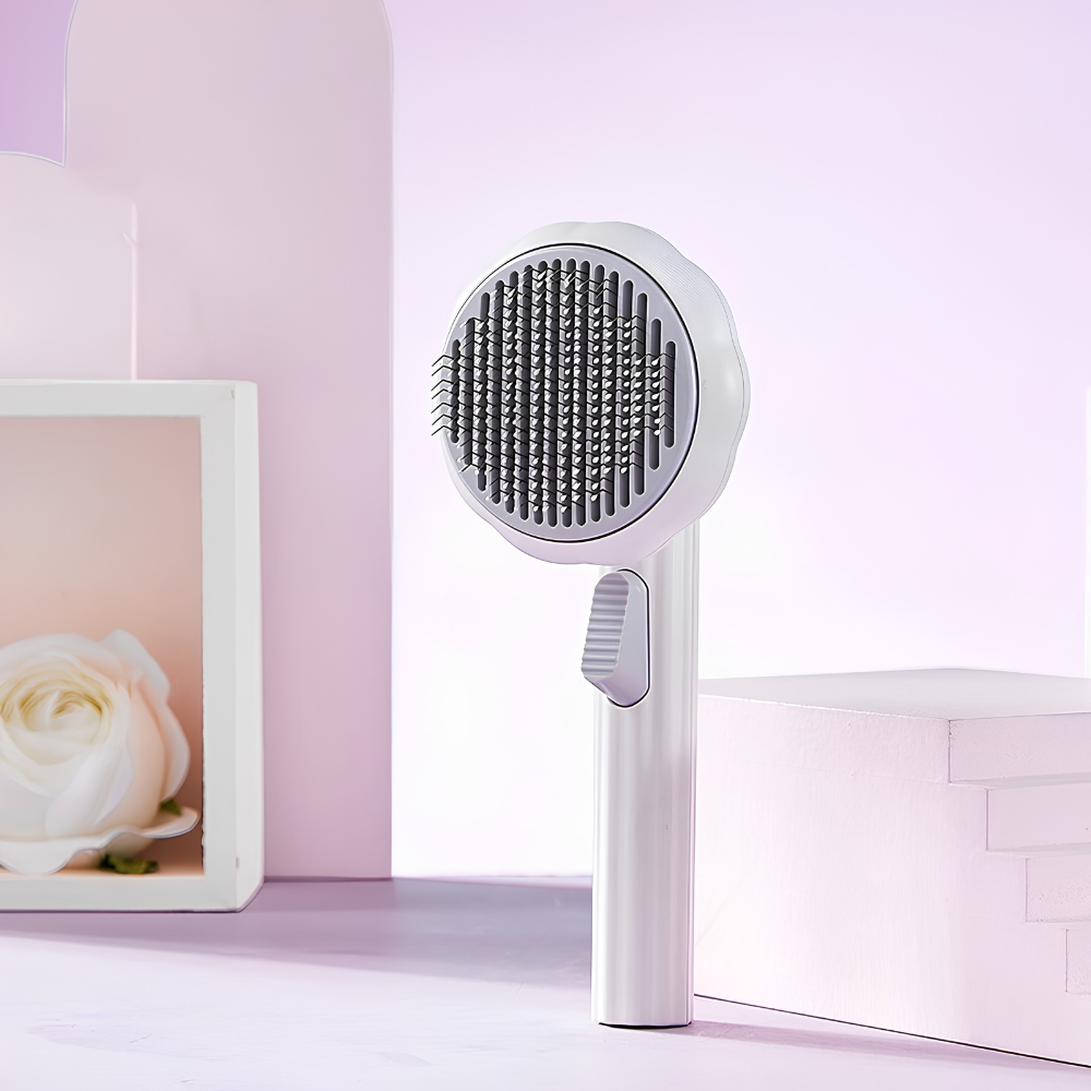 Self-Cleaning Pet Brush – One-Click Hair Removal for Cats & Dogs