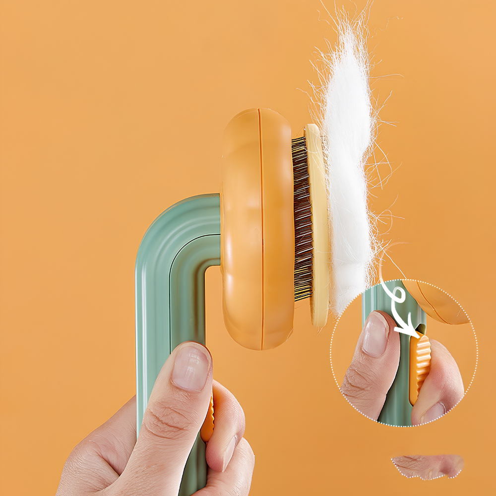 Self-Cleaning Pet Brush – One-Click Hair Removal for Cats & Dogs