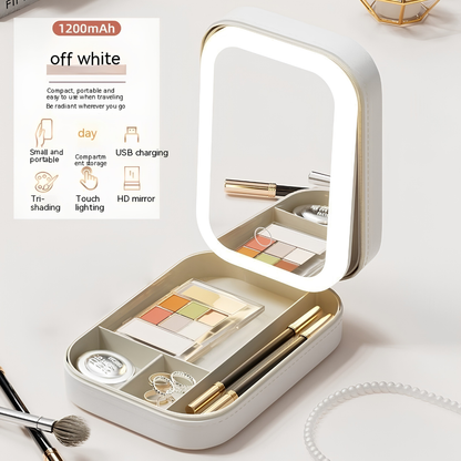 Travel LED Makeup Mirror – Lighted Vanity Case with Storage