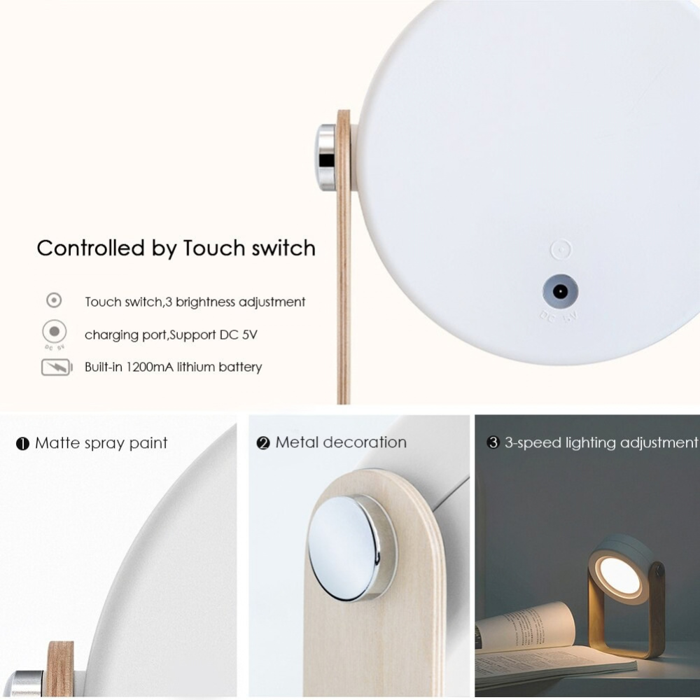 Foldable LED Book Lamp – Rechargeable Touch Night Light