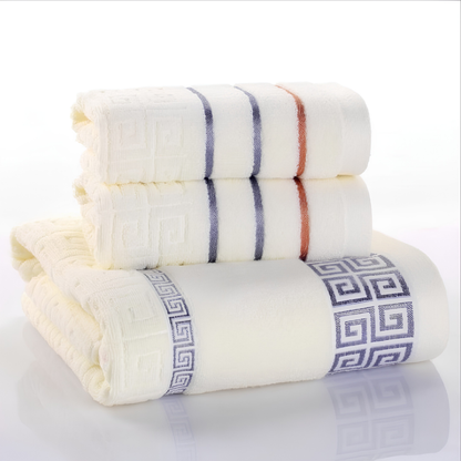3-Piece Cotton Towel Set – Bath Towel & 2 Hand Towels