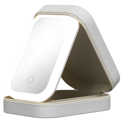 Travel LED Makeup Mirror – Lighted Vanity Case with Storage