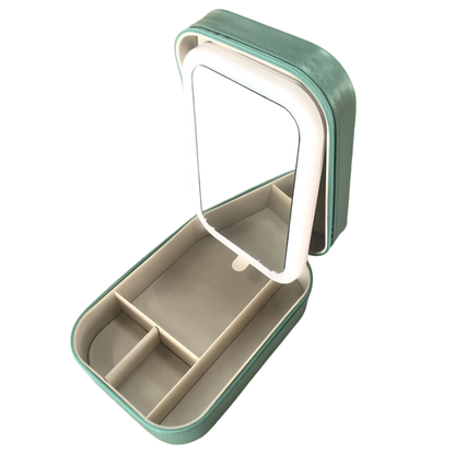 Travel LED Makeup Mirror – Lighted Vanity Case with Storage
