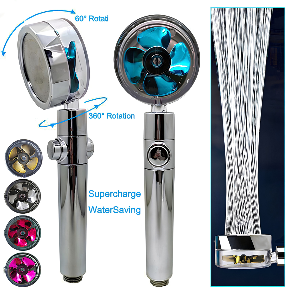 High-Pressure Filtered Shower Head – Turbo Fan, Water-Saving